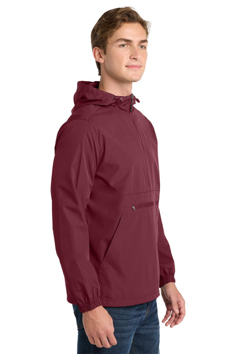Sport-Tek® Men's Packable Anorak - Maroon