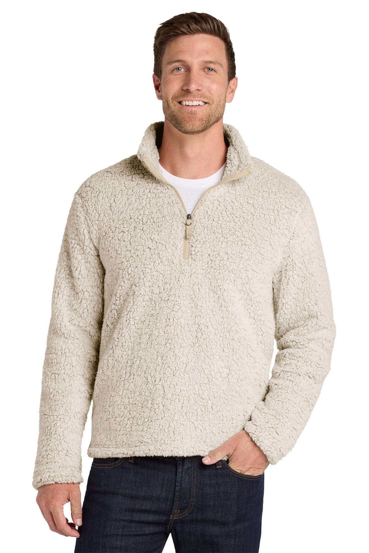 Port Authority® Men's Cozy 1/4-Zip Fleece - Oatmeal Heather