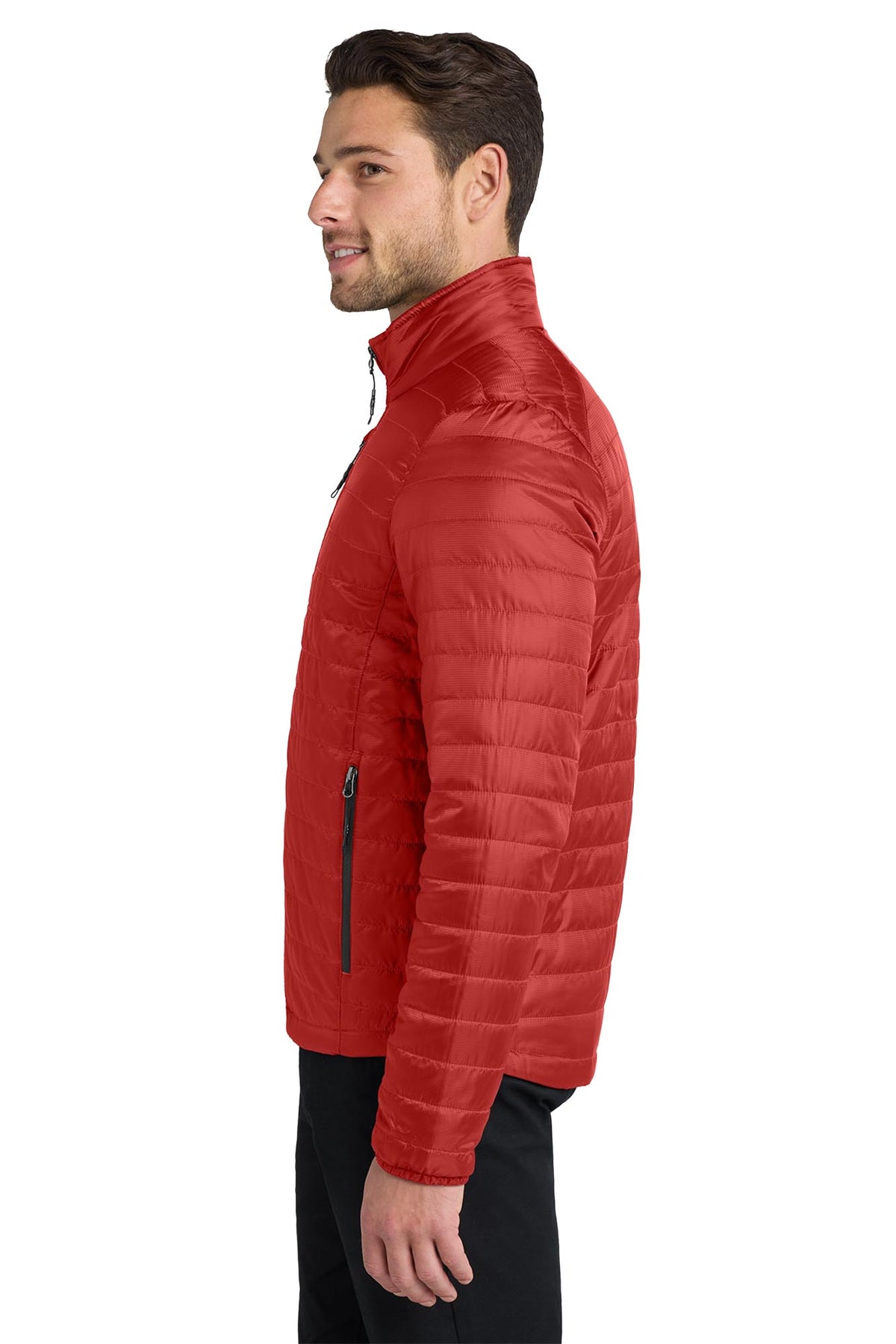 Port Authority® Packable Puffy Jacket - Fire Red/Graphite