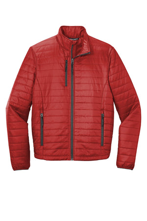 Port Authority® Packable Puffy Jacket - Fire Red/Graphite