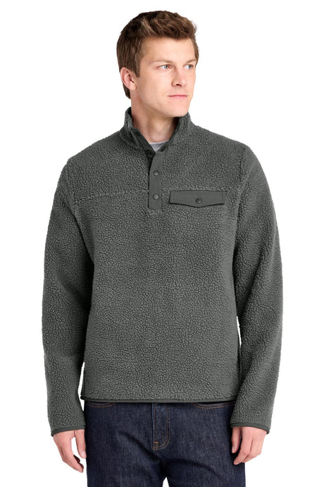 Port Authority® Camp Fleece Snap Pullover - Grey Steel