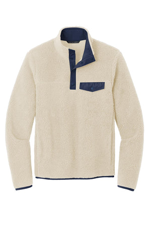 Port Authority® Camp Fleece Snap Pullover - Oat/Dress Blue Navy