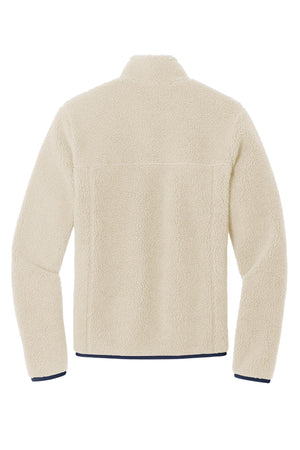 Port Authority® Camp Fleece Snap Pullover - Oat/Dress Blue Navy