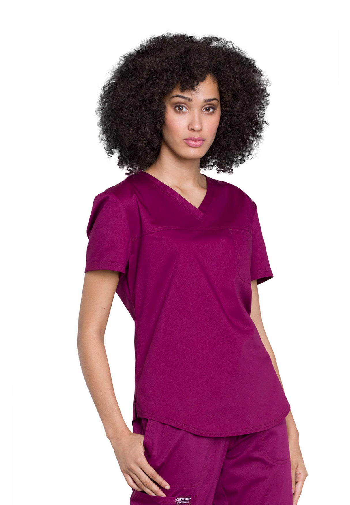 Cherokee Workwear Women's 1-Pocket Tuckable V-Neck O.R. Top