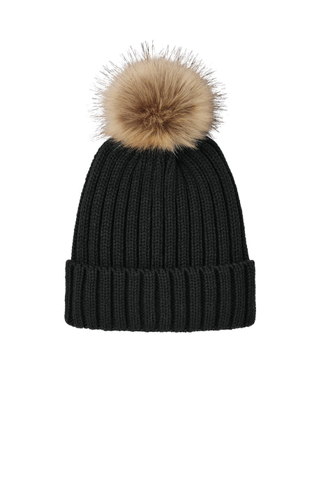 Port Authority® Faux Fur Pom Beanie