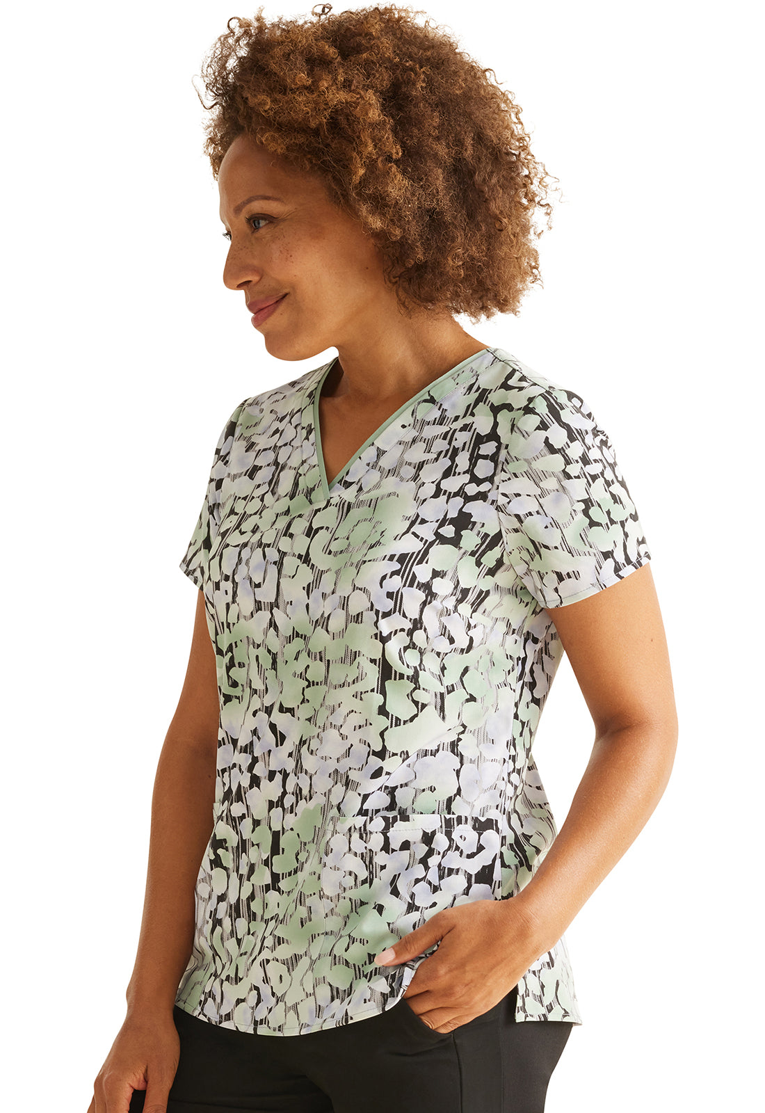 Healing Hands Purple Label Women's 3-Pocket Amanda Print Top