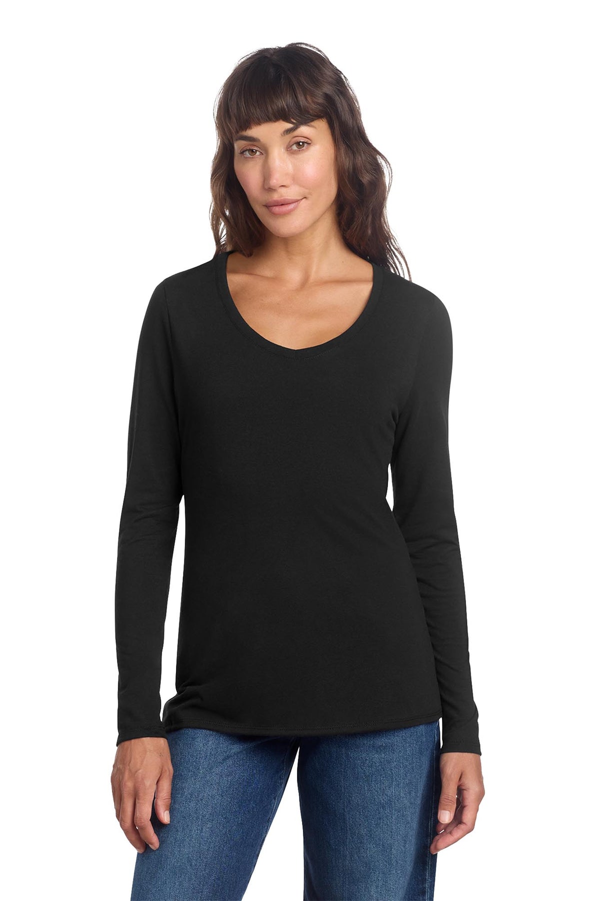 District® Women’s Perfect Tri® Long Sleeve V-Neck Tee - Black