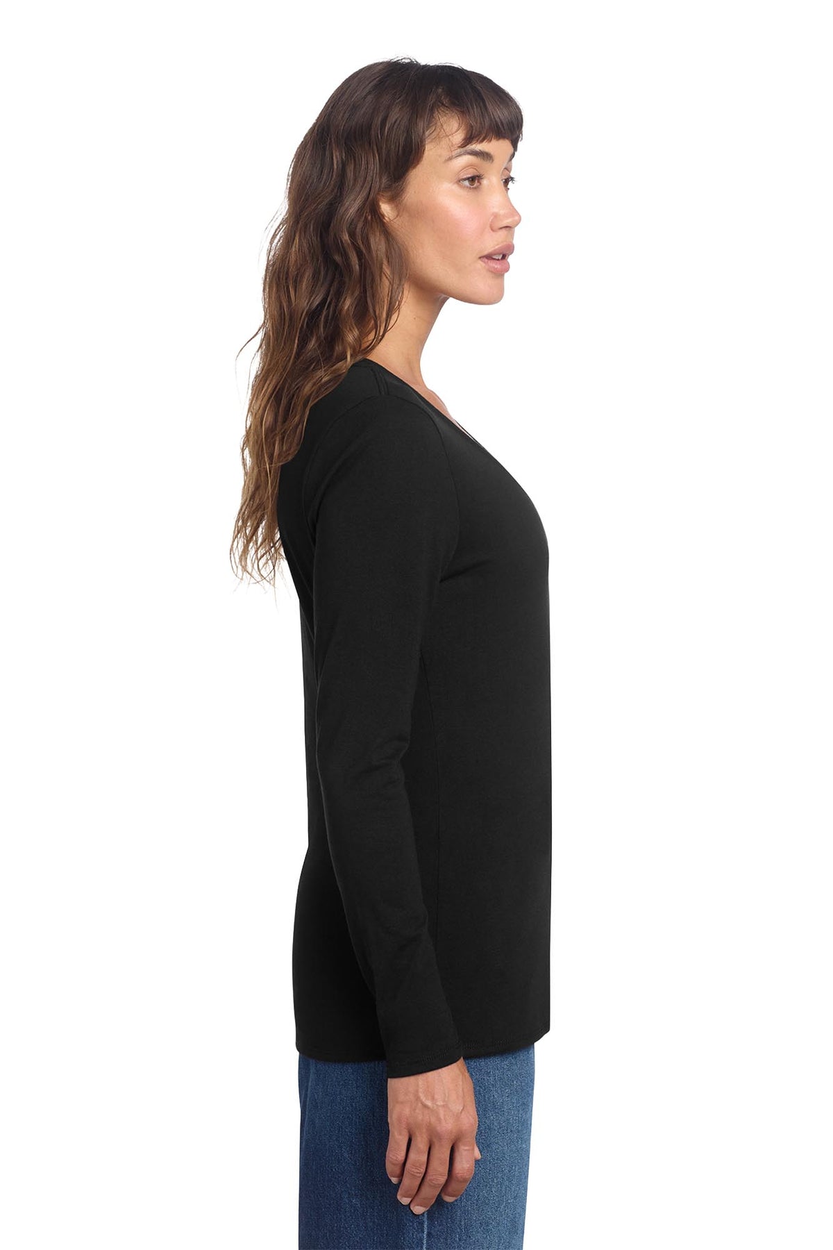 District® Women’s Perfect Tri® Long Sleeve V-Neck Tee - Black