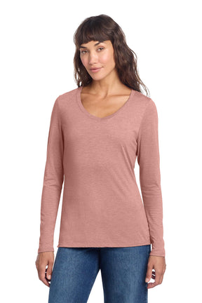 District® Women’s Perfect Tri® Long Sleeve V-Neck Tee - Blush Frost