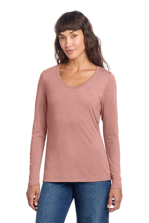 District® Women’s Perfect Tri® Long Sleeve V-Neck Tee - Blush Frost