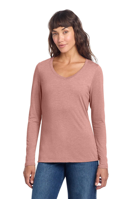 District® Women’s Perfect Tri® Long Sleeve V-Neck Tee - Blush Frost