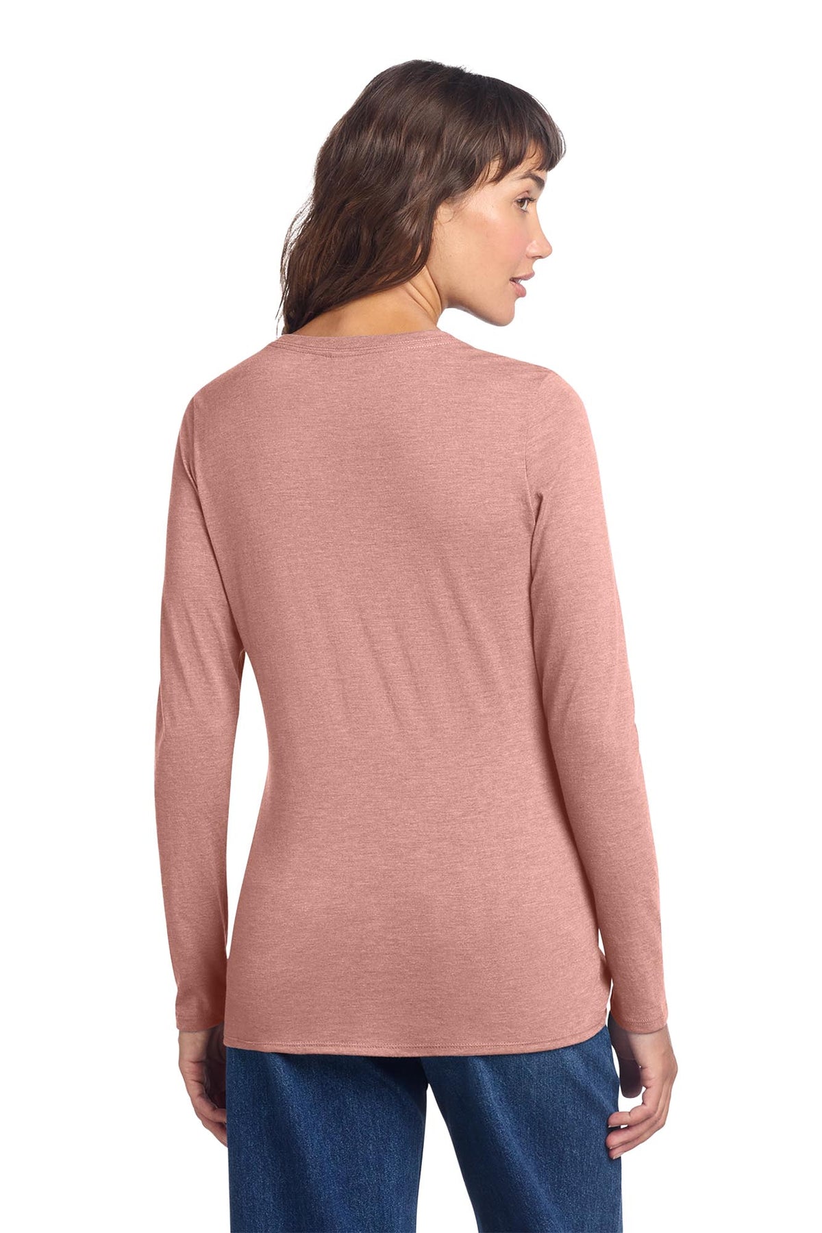 District® Women’s Perfect Tri® Long Sleeve V-Neck Tee - Blush Frost