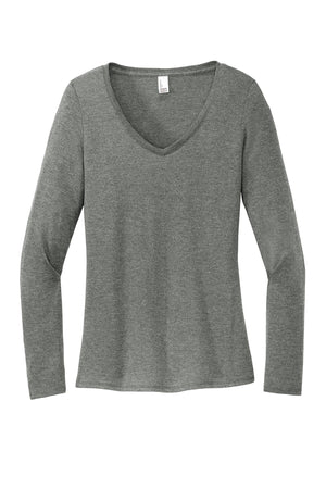 District® Women’s Perfect Tri® Long Sleeve V-Neck Tee - Heathered Charcoal