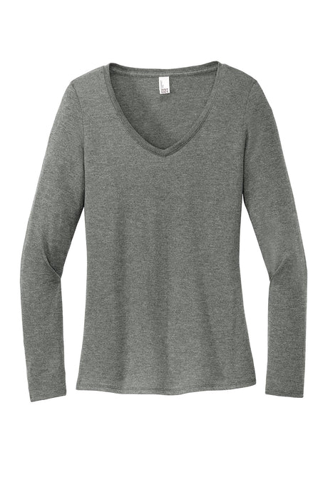 District® Women’s Perfect Tri® Long Sleeve V-Neck Tee - Heathered Charcoal