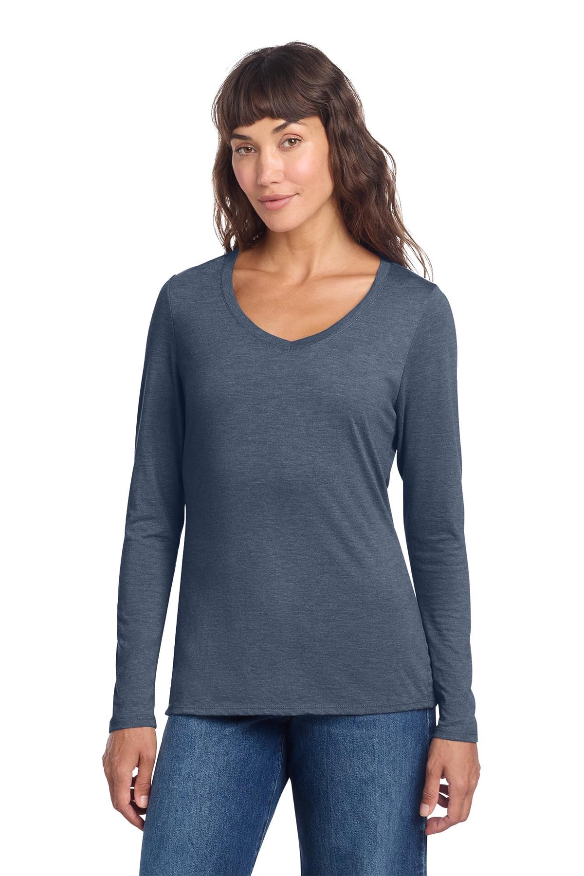 District® Women’s Perfect Tri® Long Sleeve V-Neck Tee - Navy Frost