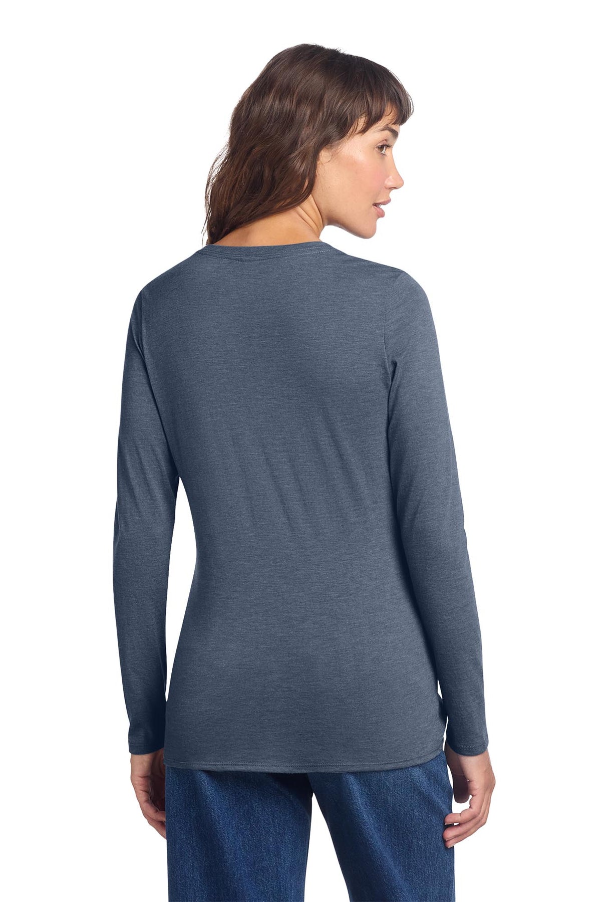 District® Women’s Perfect Tri® Long Sleeve V-Neck Tee - Navy Frost