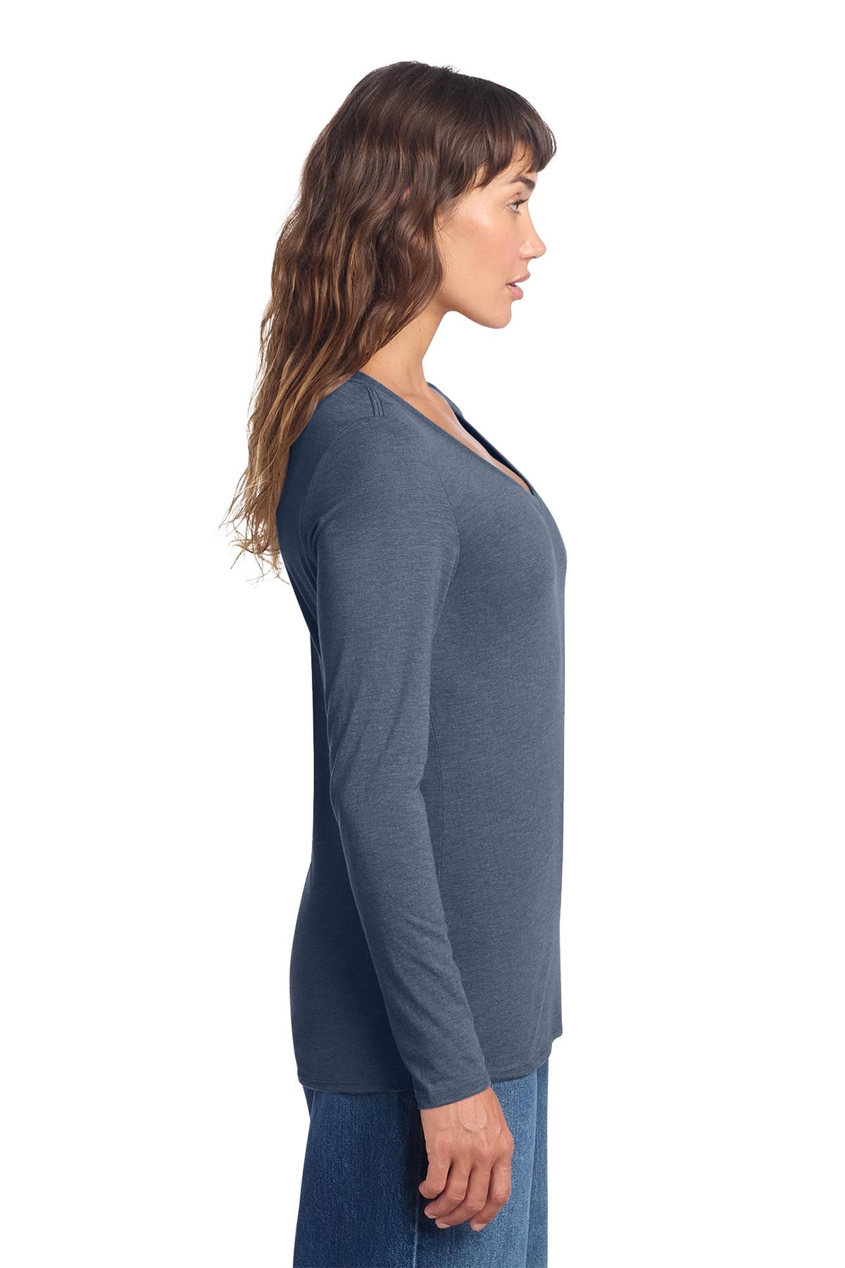 District® Women’s Perfect Tri® Long Sleeve V-Neck Tee - Navy Frost