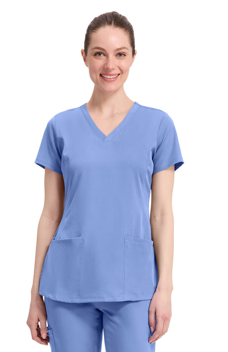 Healing Hands HH Works Monica Women's 4-Pocket Stretch V-Neck Scrub Top