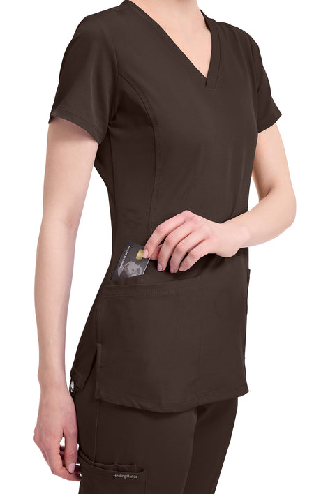 Healing Hands HH Works Monica Women's 4-Pocket Stretch V-Neck Scrub Top
