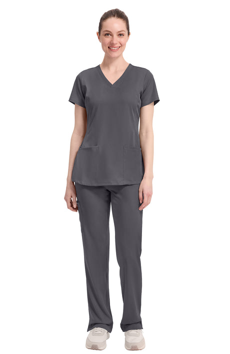 Healing Hands HH Works Monica Women's 4-Pocket Stretch V-Neck Scrub Top