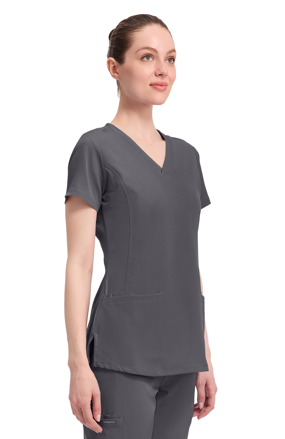 Healing Hands HH Works Monica Women's 4-Pocket Stretch V-Neck Scrub Top