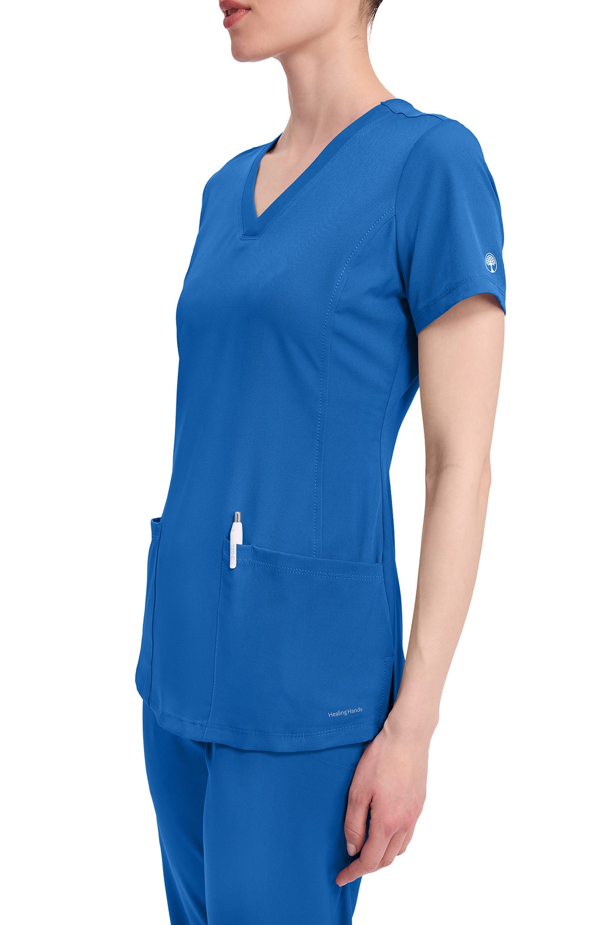 Healing Hands HH Works Monica Women's 4-Pocket Stretch V-Neck Scrub Top
