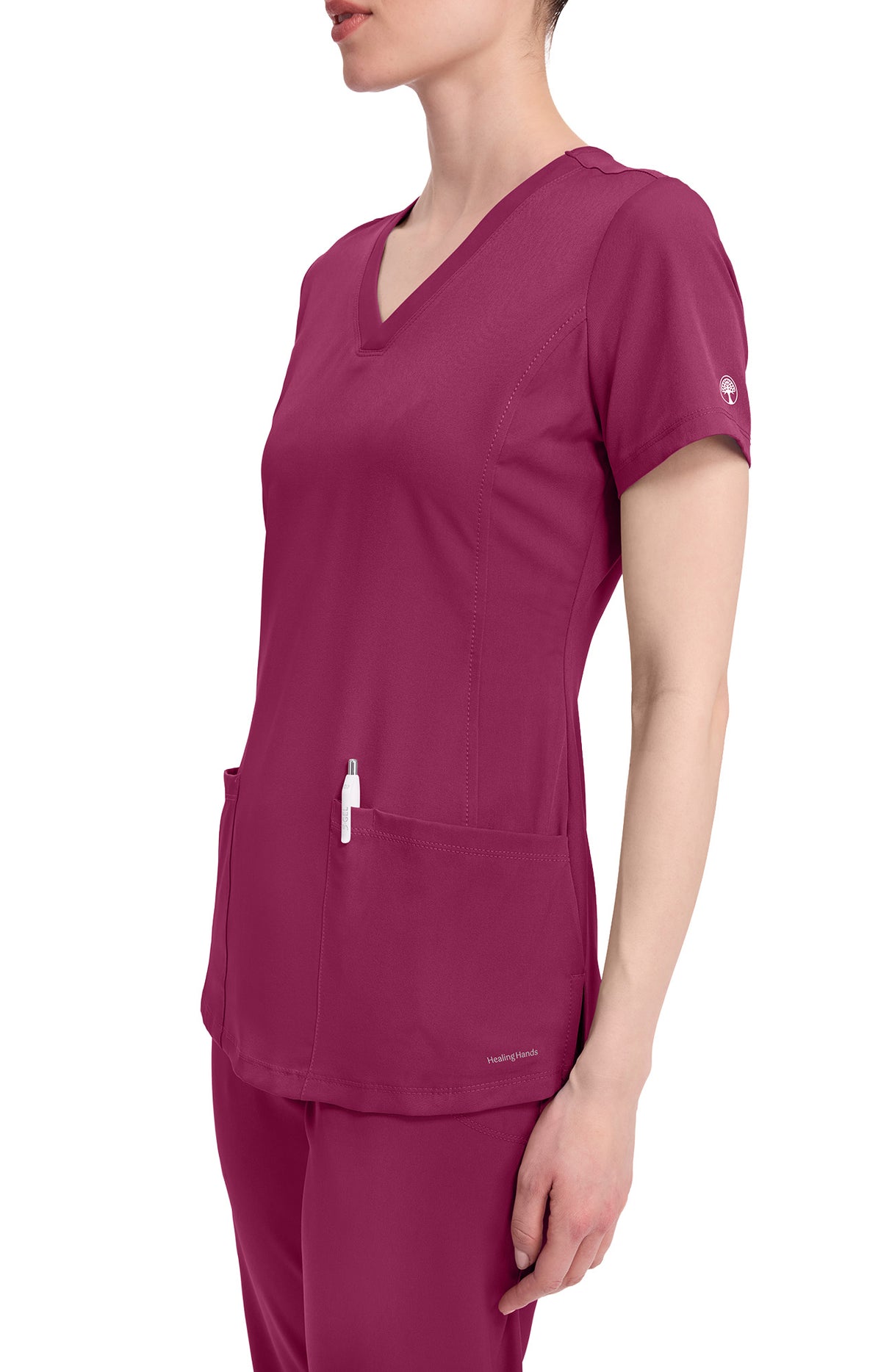 Healing Hands HH Works Monica Women's 4-Pocket Stretch V-Neck Scrub Top