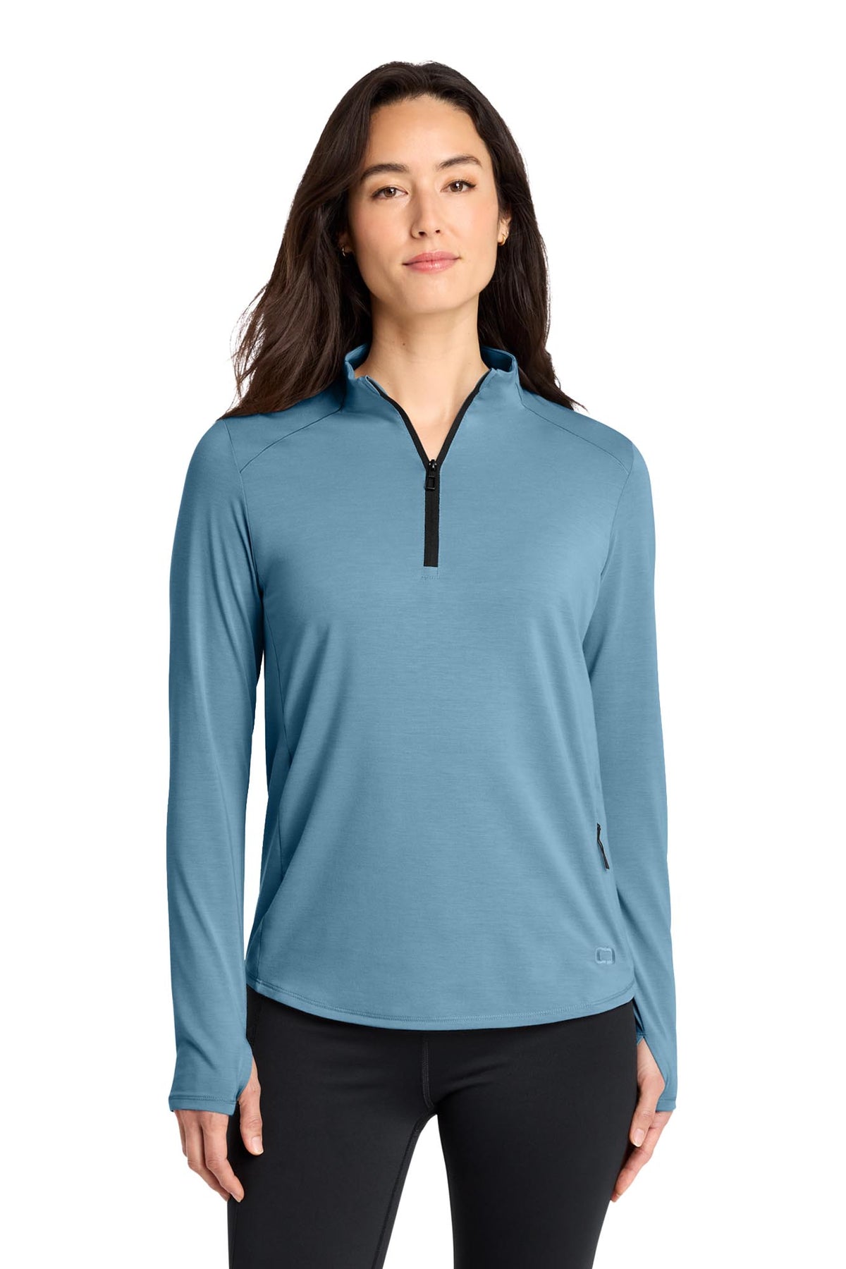 OGIO® Women’s Motion 1/4-Zip - Blue Mist