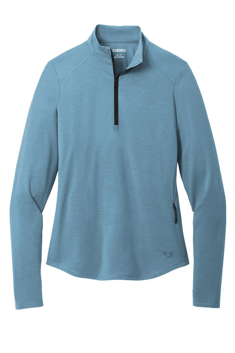 OGIO® Women’s Motion 1/4-Zip - Blue Mist