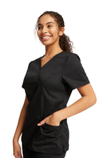 Cherokee Workwear Women's 3-Pocket Mock Wrap Top