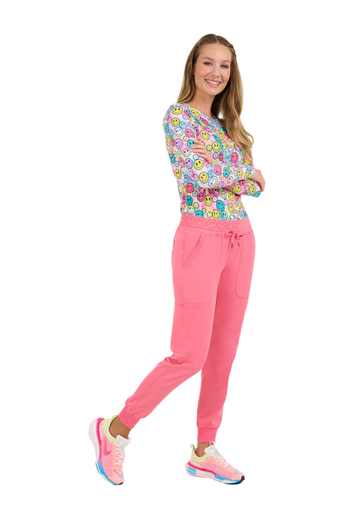 Zavaté Apparel Women's Bowen 2-Pocket Petite Smile Cargo Jogger Pant