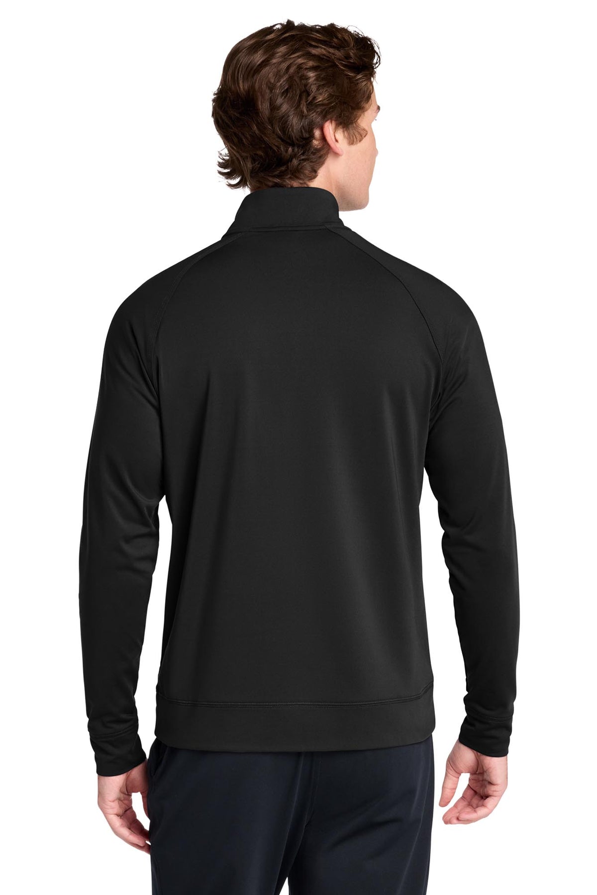 Sport-Tek® Men's Sport-Wick® Stretch Full-Zip Cadet Jacket - Black