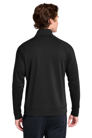 Sport-Tek® Men's Sport-Wick® Stretch Full-Zip Cadet Jacket - Black
