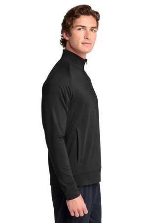 Sport-Tek® Men's Sport-Wick® Stretch Full-Zip Cadet Jacket - Black