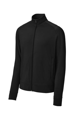 Sport-Tek® Men's Sport-Wick® Stretch Full-Zip Cadet Jacket - Black