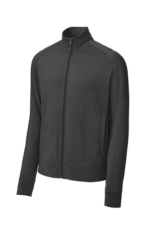 Sport-Tek® Men's Sport-Wick® Stretch Full-Zip Cadet Jacket - Charcoal Grey