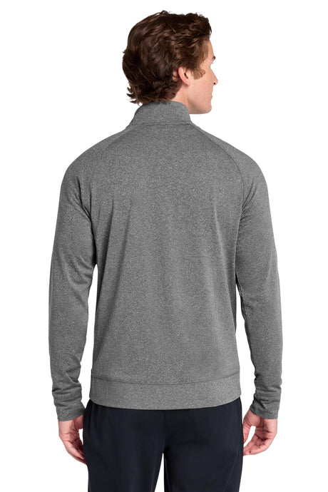 Sport-Tek® Men's Sport-Wick® Stretch Full-Zip Cadet Jacket - Charcoal Grey Heather