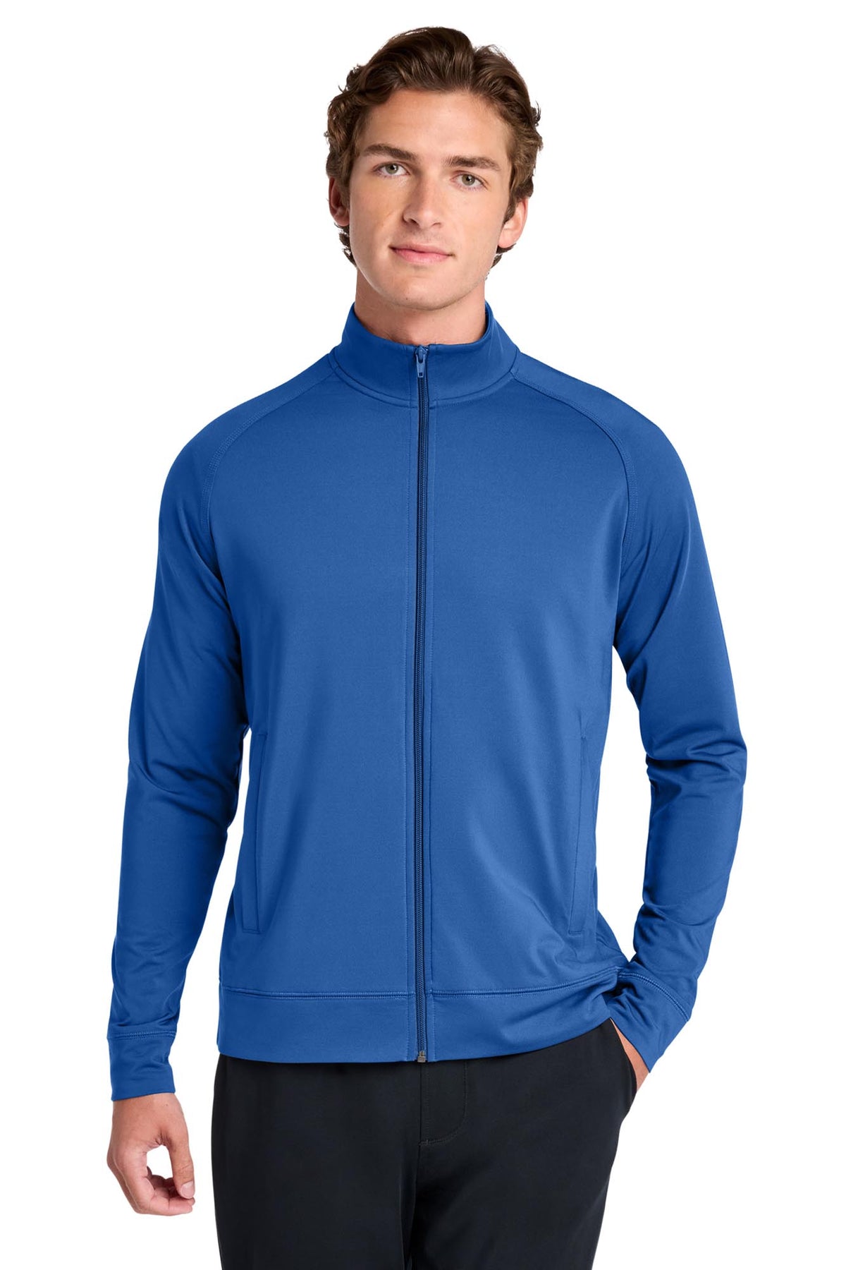Sport-Tek® Men's Sport-Wick® Stretch Full-Zip Cadet Jacket - True Royal