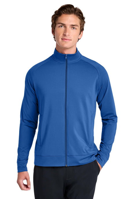 Sport-Tek® Men's Sport-Wick® Stretch Full-Zip Cadet Jacket - True Royal