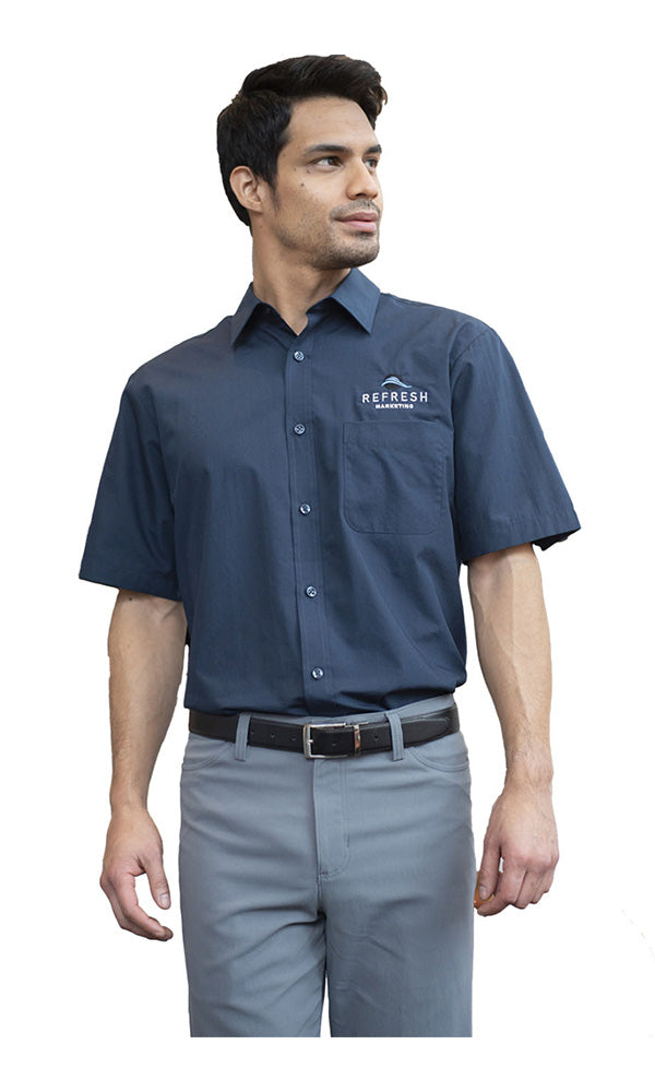 Edwards® Essential Broadcloth Short Sleeve Mens Shirt