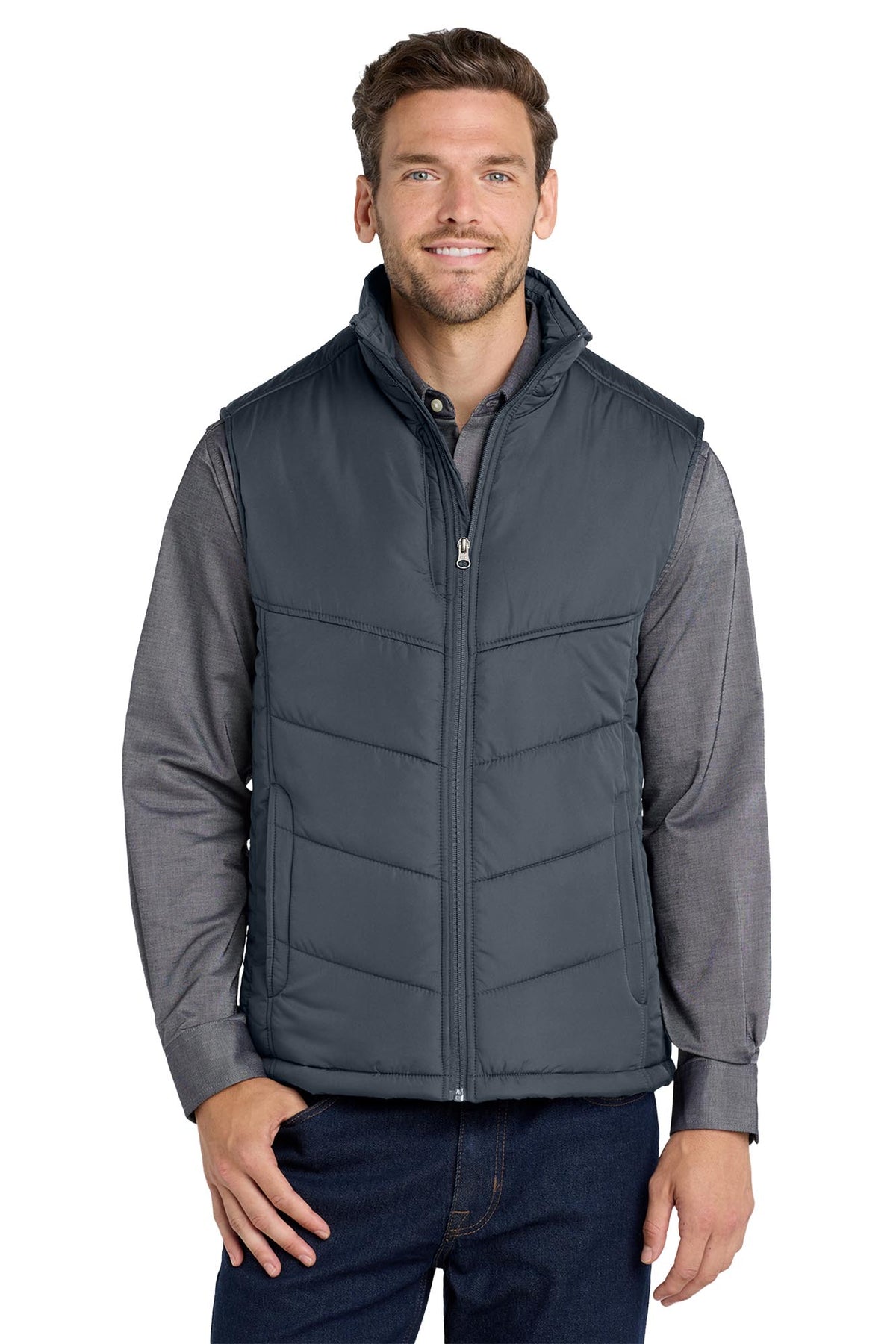 Port Authority® Puffy Vest - Dark Slate/Black