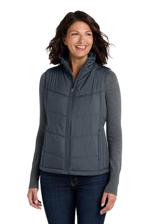 Port Authority® Women's Puffy Vest - Dark Slate/Black