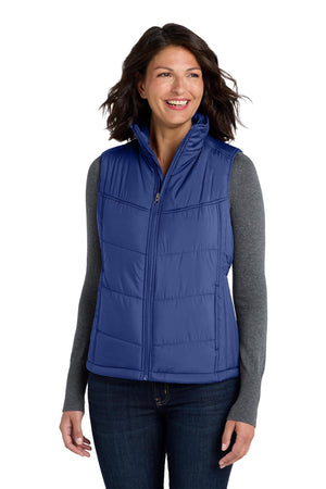 Port Authority® Women's Puffy Vest - Mediterranean Blue/Black
