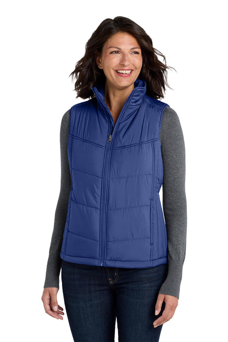 Port Authority® Women's Puffy Vest - Mediterranean Blue/Black