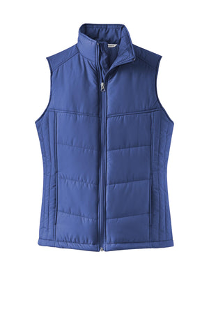Port Authority® Women's Puffy Vest - Mediterranean Blue/Black