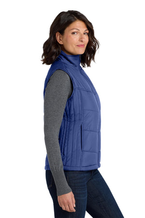Port Authority® Women's Puffy Vest - Mediterranean Blue/Black