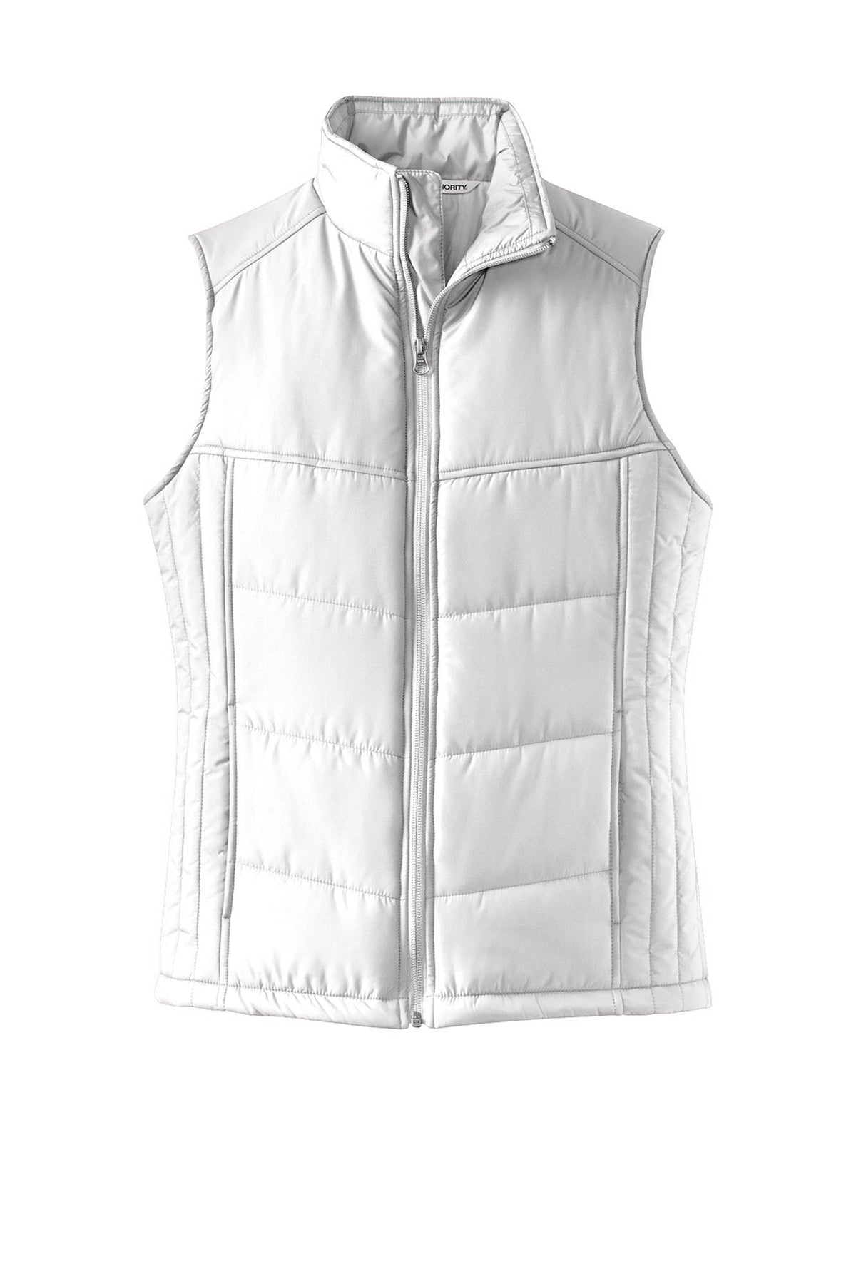 Port Authority® Women's Puffy Vest - White/Dark Slate