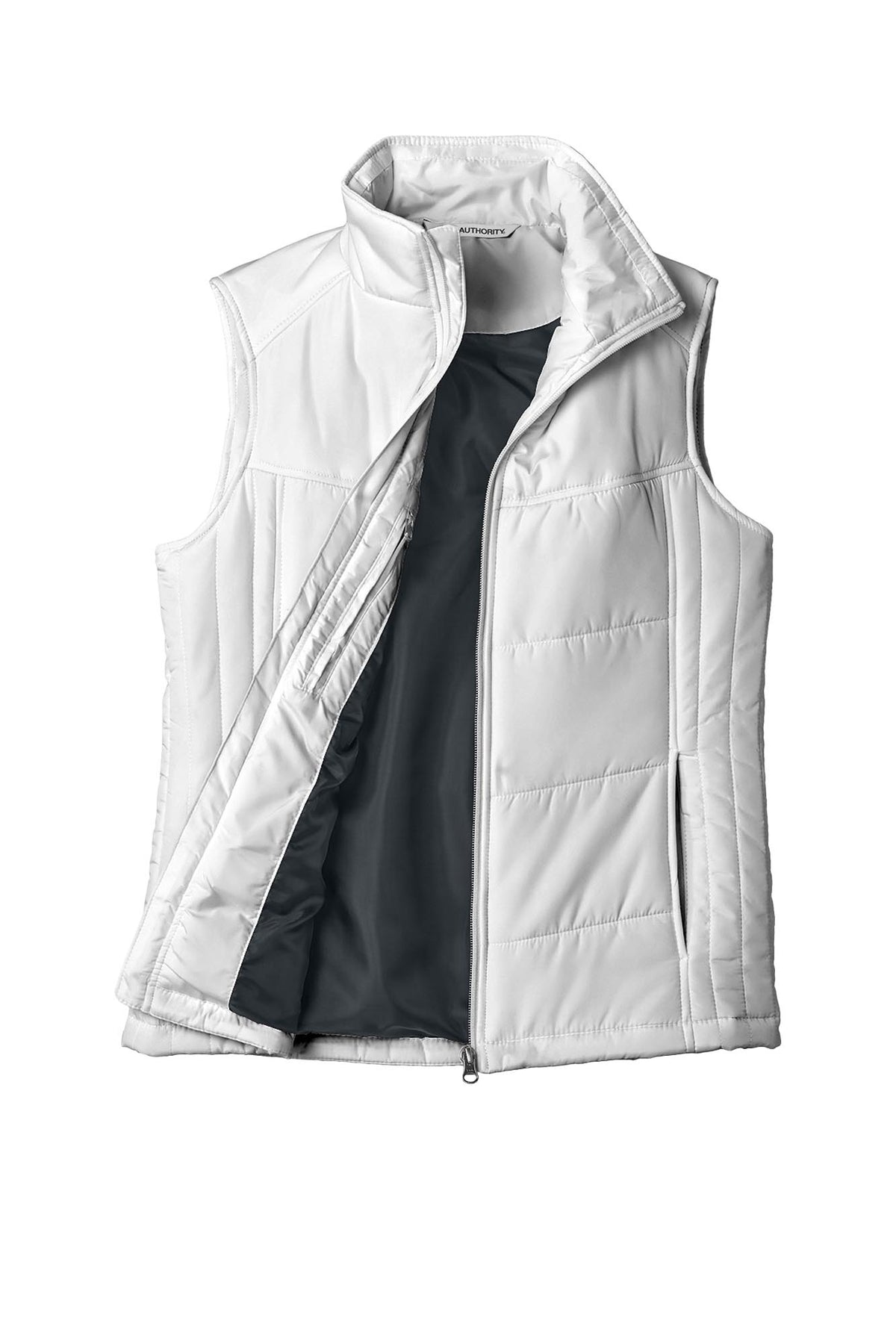 Port Authority® Women's Puffy Vest - White/Dark Slate