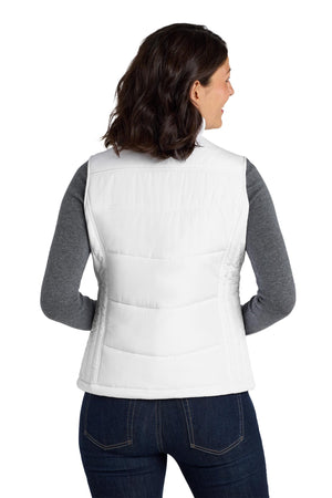 Port Authority® Women's Puffy Vest - White/Dark Slate