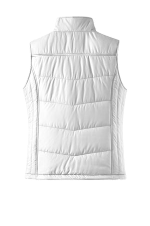 Port Authority® Women's Puffy Vest - White/Dark Slate